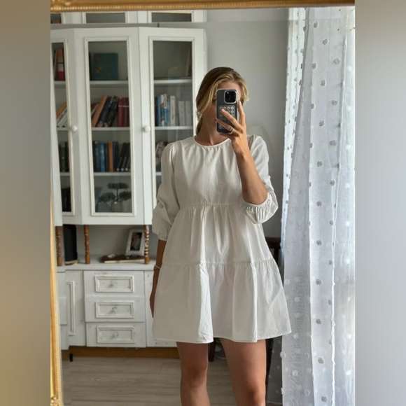 Bershka White Mini Dress, Size S - Picture 1 of 3